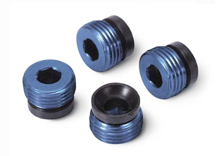 Traxxas - Aluminum caps, pivot ball (blue-anodized)(4)