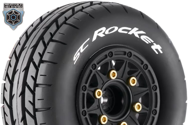 Louise RC - SC ROCKET 1:10 Short Course Tire Set - Mounted - Removable Hex