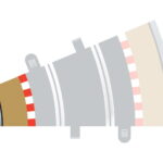 Scalextric - C8280 Radius 2 Curve Inner Borders 22.5° x4