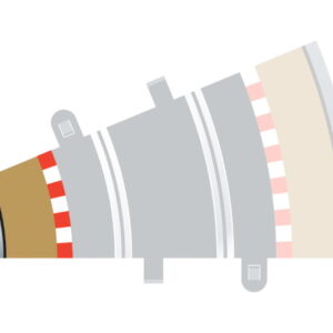 Scalextric - C8280 Radius 2 Curve Inner Borders 22.5° x4