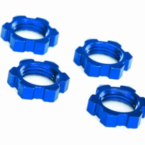 Traxxas - Serrated 17mm Blue Aluminum Splined Wheel Nuts (4pcs)