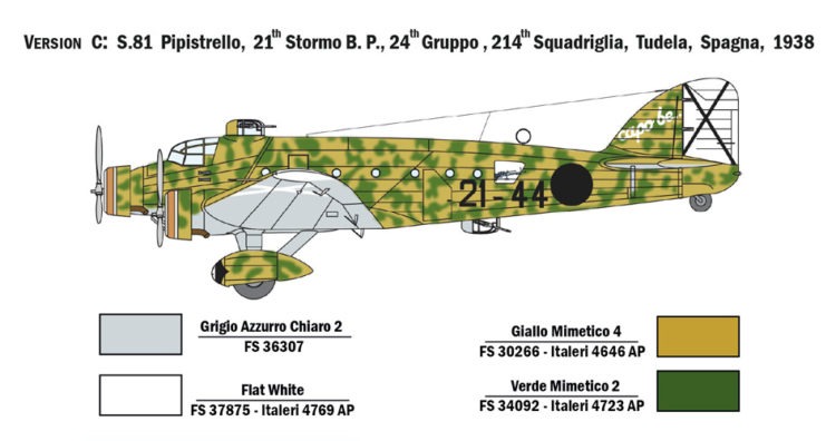 Italeri - 1:72 SM.81 PIPISTRELLO - Image 6