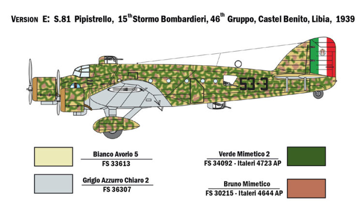 Italeri - 1:72 SM.81 PIPISTRELLO - Image 8