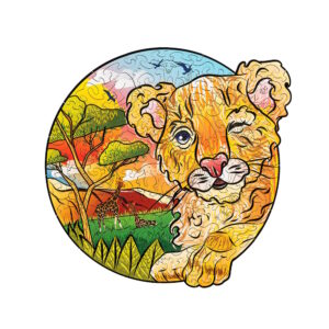 Wood Trick - Playful Little Lion, Figured Wooden Puzzle