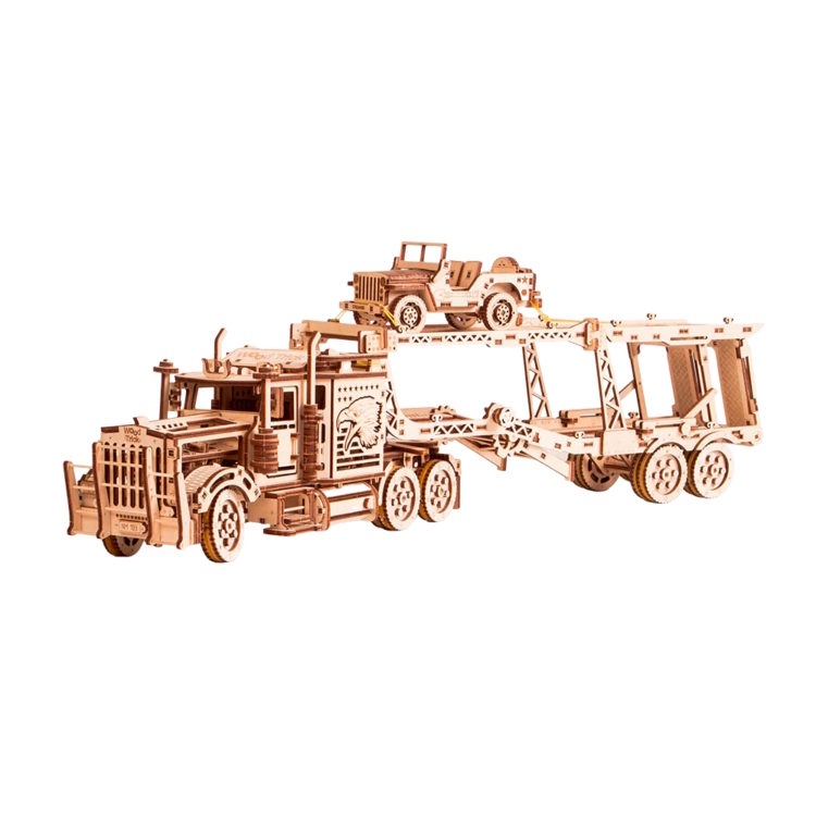 Wood Trick - Car Trailer & Jeep, Mechanical 3D Puz - Image 2