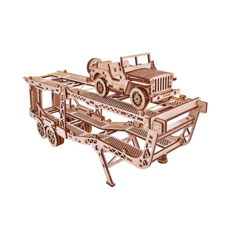 Wood Trick - Car Trailer & Jeep, Mechanical 3D Puz - Image 4
