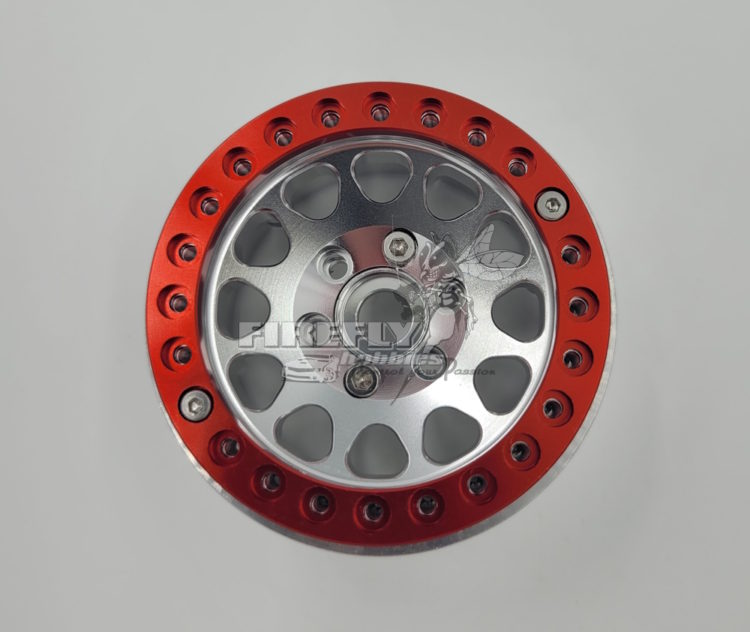 Thunder Innovation - 1.9in Alu. Beadlock Wheels Silver/Red (4pcs - Image 2