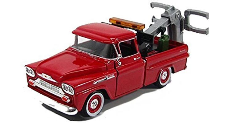 Motormax - 1:24 1958 Chevy Apache Fleetside Pickup Tow Truck - Red