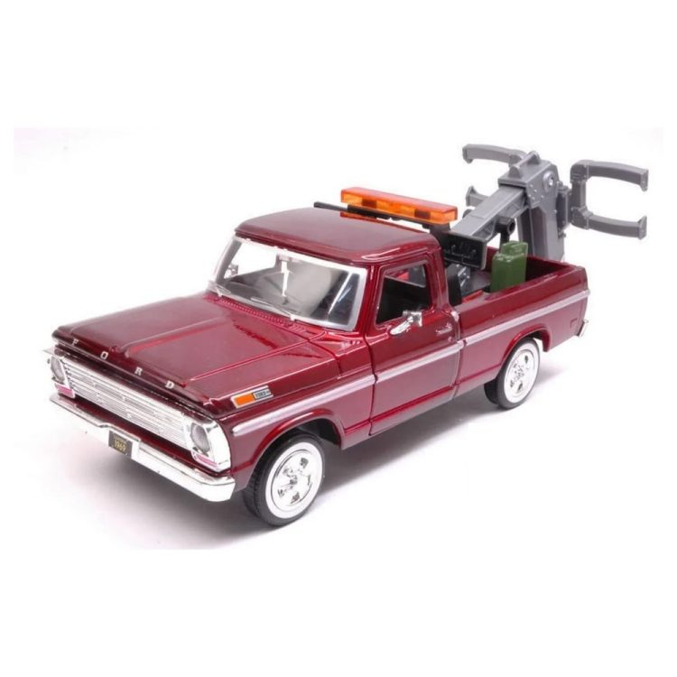 Motormax - 1:24 1969 Ford F-100 Tow Truck - Burgundy