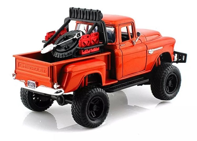 Motormax - 1:24 1955 Chevy Stepside Off-Road - Orange - Image 4