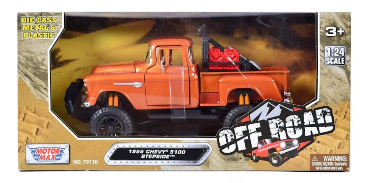 Motormax - 1:24 1955 Chevy Stepside Off-Road - Orange - Image 2