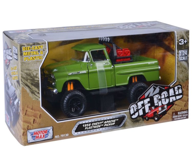 Motormax - 1:24 1958 Chevy Apache Fleetside Pick Up Off-Road - Green - Image 3