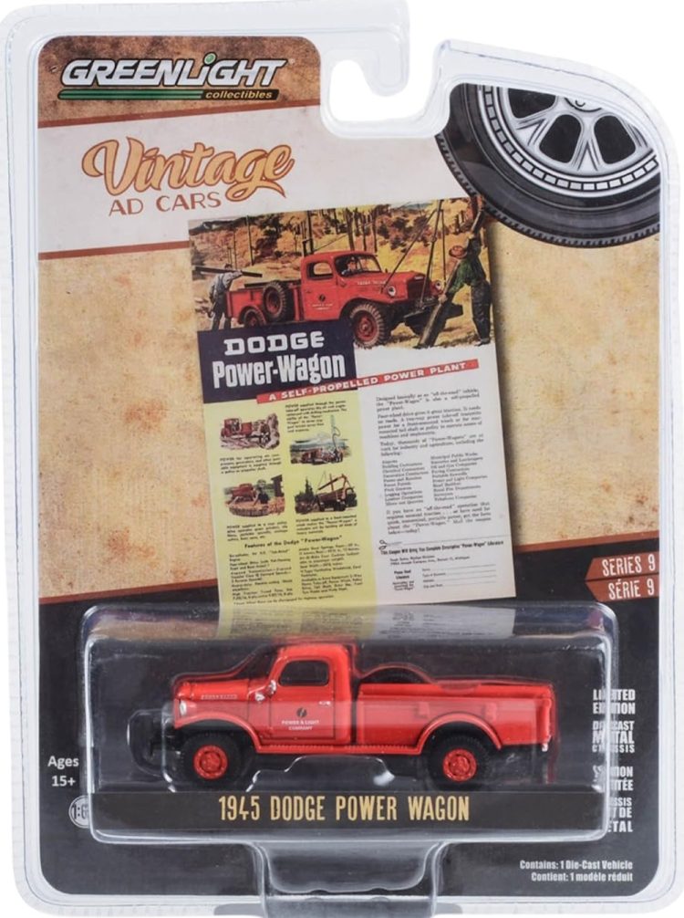 Greenlight - 1:64 Vintage Ad Cars Series 9 1945 Dodge Power Wagon (Chase) - Image 2