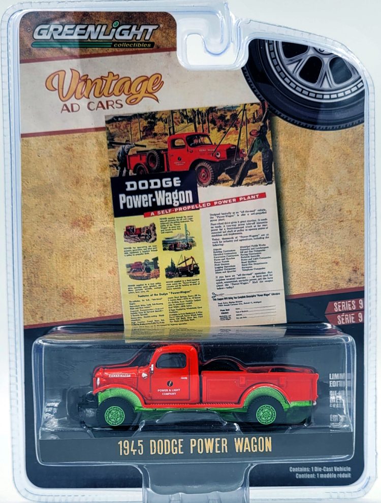 Greenlight - 1:64 Vintage Ad Cars Series 9 1945 Dodge Power Wagon (Chase) - Image 3