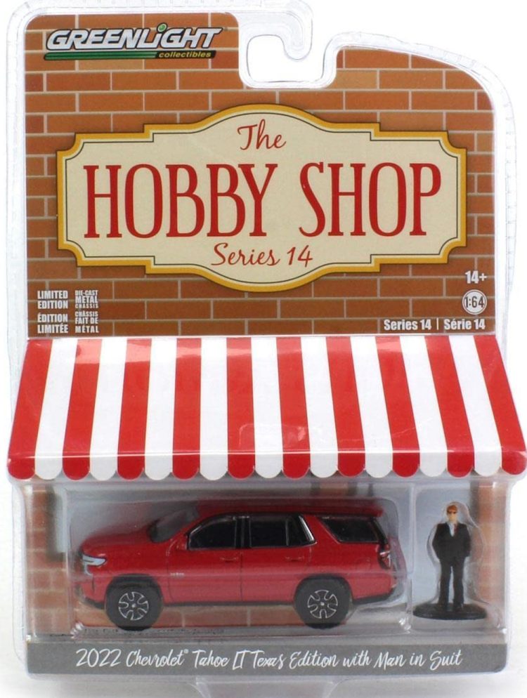 Greenlight - 1:64 The Hobby Shop Series 14 2022 Chevrolet Tahoe LT Texas Edition w/ Man in Suit - Image 2