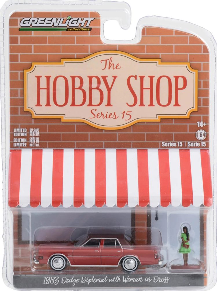 Greenlight - 1:64 The Hobby Shop Series 15 1983 Dodge Diplomat w/ Woman in Dress - Image 2