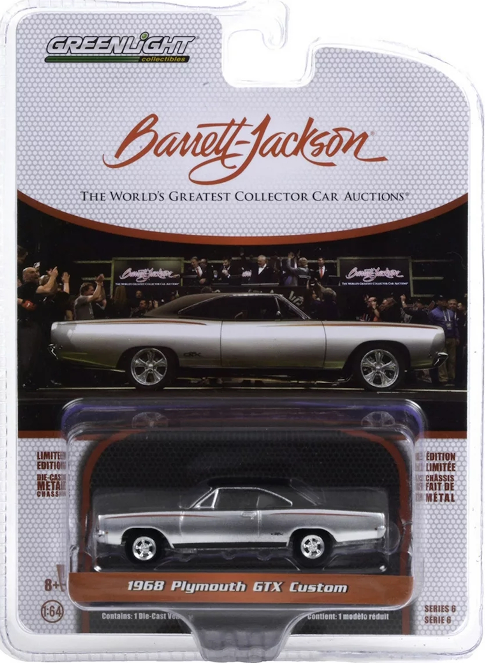 Greenlight 1:64 1968 Plymouth GTX 426 HEMI Convertible - Gold '67 LA Times Grand Prix