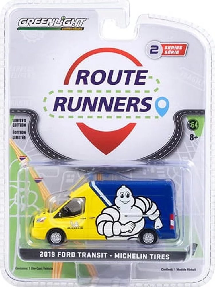 Greenlight - 1:64 Route Runners Series 2 - 2019 Ford Transit - Michelin Tires - Image 2