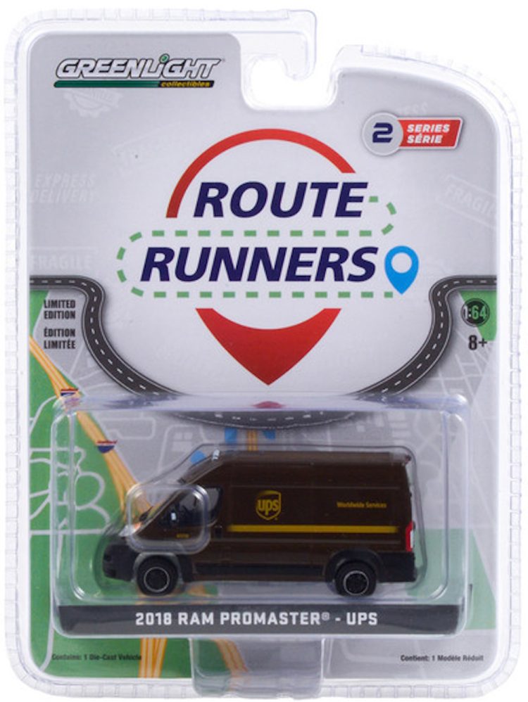 Greenlight - 1:64 Route Runners Series 2 - 2018 RAM Promaster - UPS - Image 2