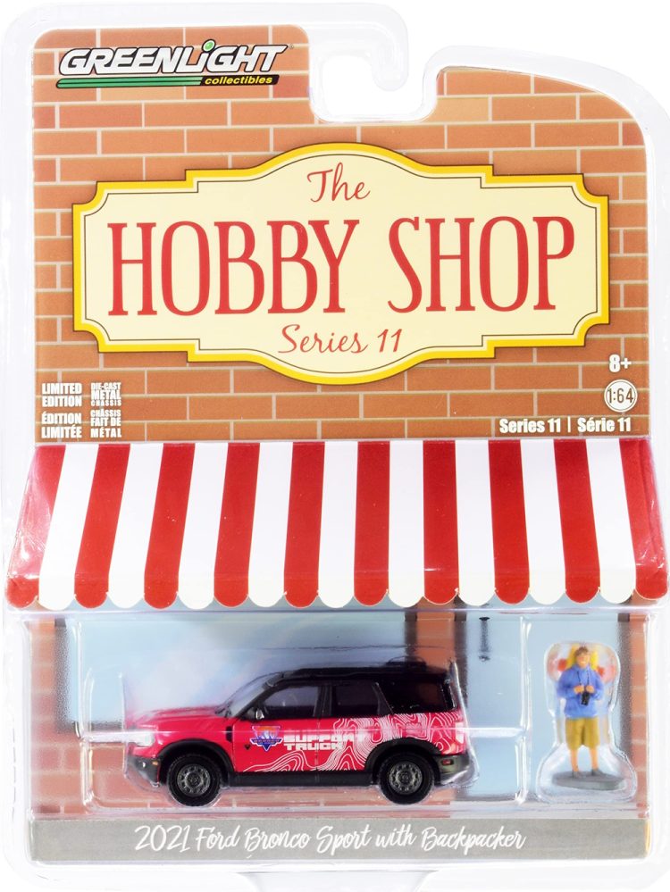 Greenlight - 1:64 The Hobby Shop Series 11 2021 Ford Bonco Sport w/ Backpacker - Image 2