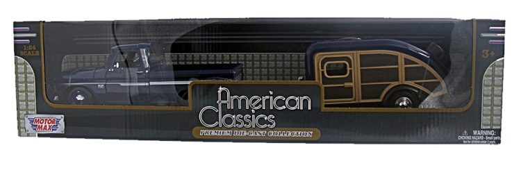 Motormax - 1:24 1966 Chevy C-10 Fleetside w/ Tear Drop Trailer "American Classics" - Image 3