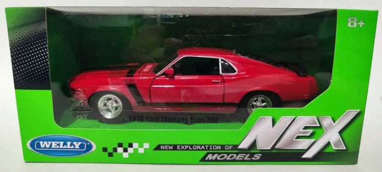 Welly - NEX 1:24 1970 Ford Mustang Boss 302 - Red - Image 2