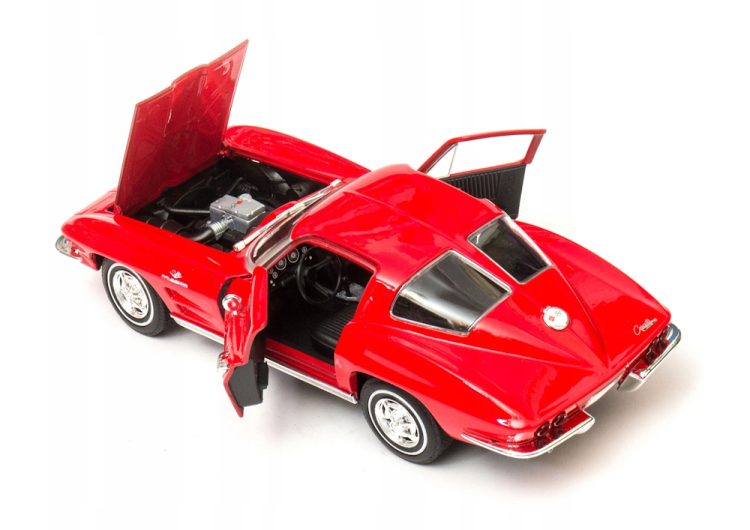 Welly - NEX 1:24 1963 Chevrolet Corvette - Red - Image 2