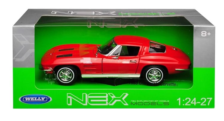 Welly - NEX 1:24 1963 Chevrolet Corvette - Red - Image 3