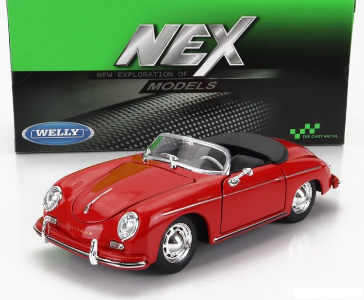 Welly - NEX 1:24 Porsche 356A Speedster (Convertible) - Red - Image 2