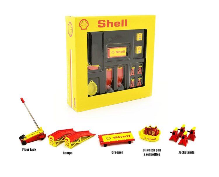 Greenlight - 1:18 GMP Auto Shop Tool Set #2 - Shell Oil Diorama