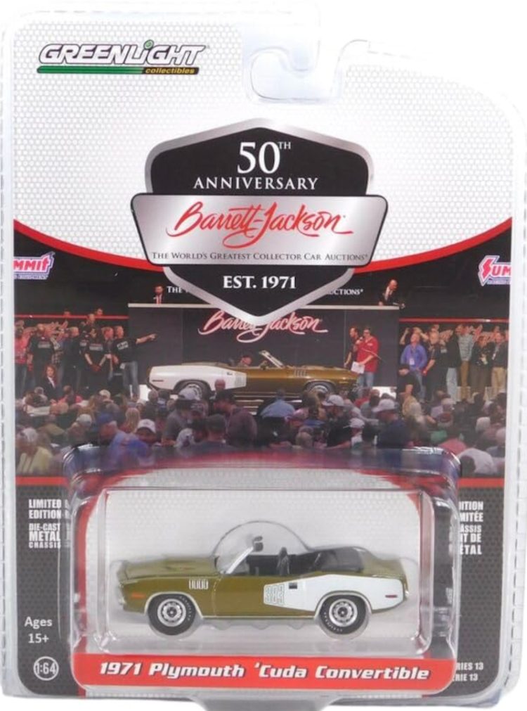 Greenlight - 1:64 1971 Plymouth 'Cuda Convertible - Barrett Jackson "Scottsdale Edition" Series 13 - Image 2