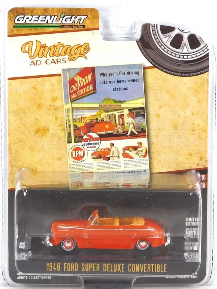 Greenlight - 1:64 1946 Ford Super Deluxe Convertible - Vintage Ad Cars Series 10 - Image 2