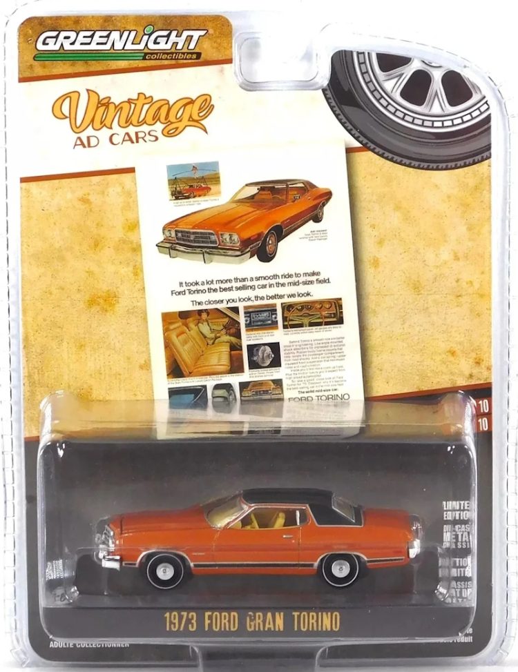 Greenlight - 1:64 1973 Ford Gran Torino - Vintage Ad Cars Series 10 - Image 2