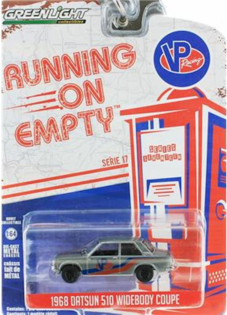 Greenlight - 1:64 1968 Datsun 510 Widebody Coupe - Running on Empty Series 17 ( Raw Chase ) - Image 3