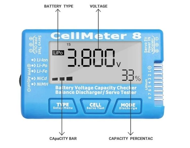 CellMeter 8 - Digital Battery Checker / Servo Tester / Balance Discharger - Image 2