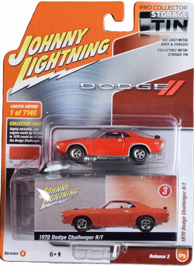 Johnny Lightning - 1:64 1970 Dodge Challenger R/T (HEMI Orange) - Pro Collector Storage Tin - Image 2