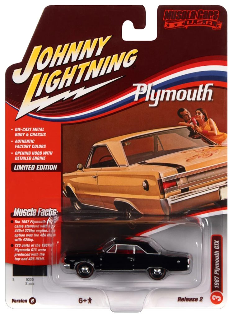 Johnny Lightning - 1:64 1967 Plymouth GTX (Black) - Muscle Cars USA - Image 2