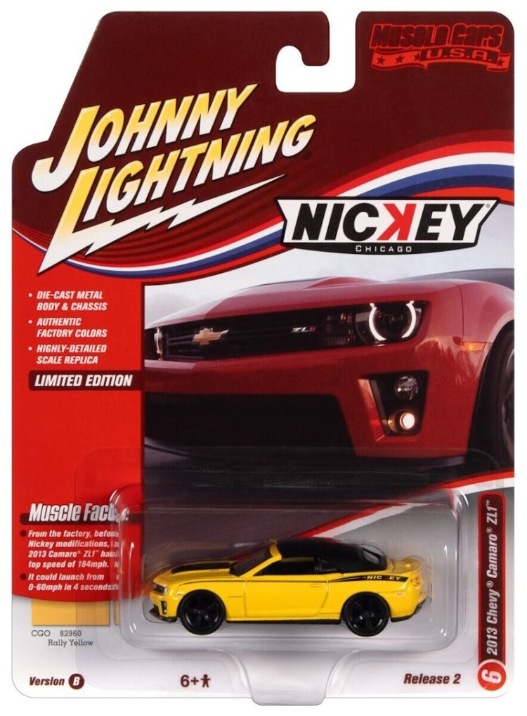 Johnny Lightning - 1:64 2013 Nickey Chevy Camaro ZL1 (Rally Yellow) - Muscle Cars USA - Image 2