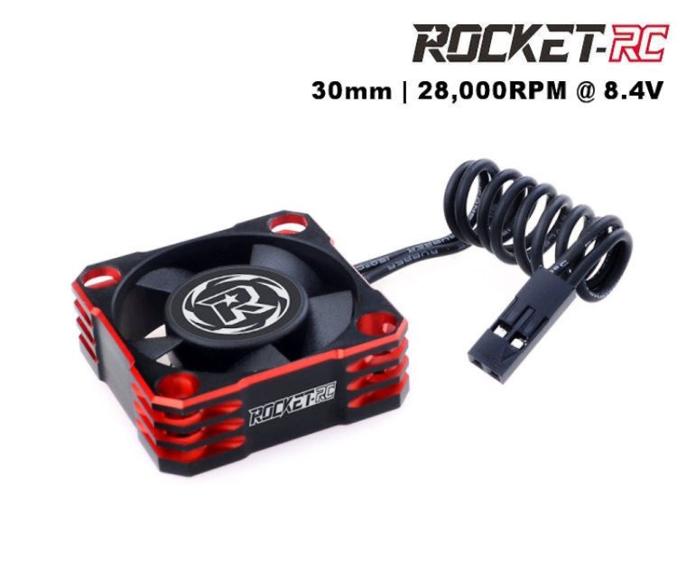 Rocket-RC - Aluminum cooling fan 30x30x10 (red&black) 28000RPM V1