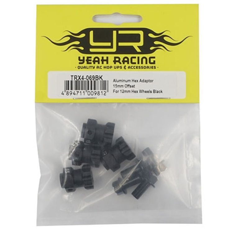 Yeah Racing - Aluminum Hex Adaptor 15mm Offset for 12mm Hex Wheels Black - Image 2