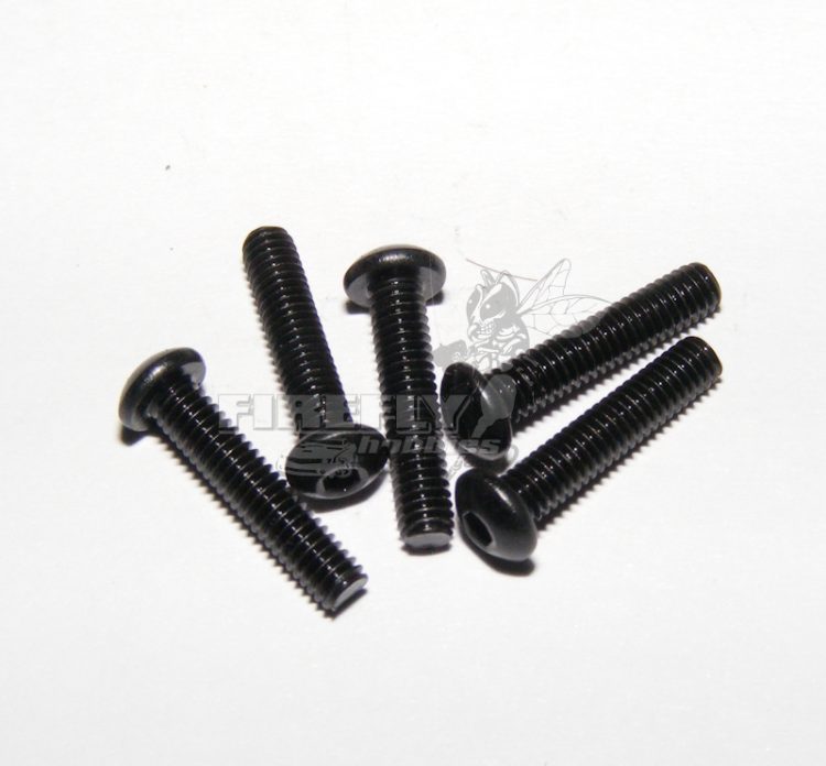 Screws - M2.5x12mm Round Head Hex Socket Screws - Black (5pcs)