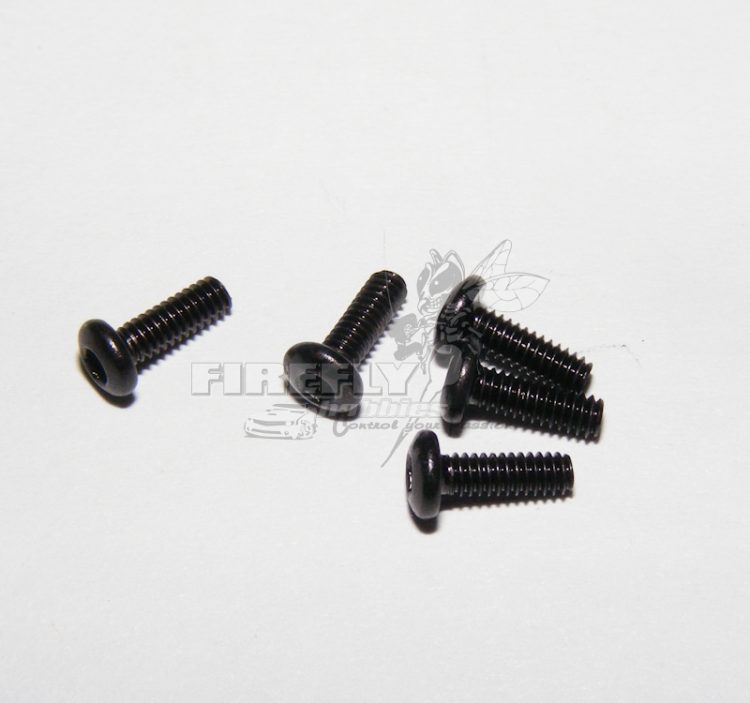 Screws - M2x6mm Round Head Hex Socket Screws - Black (5pcs)