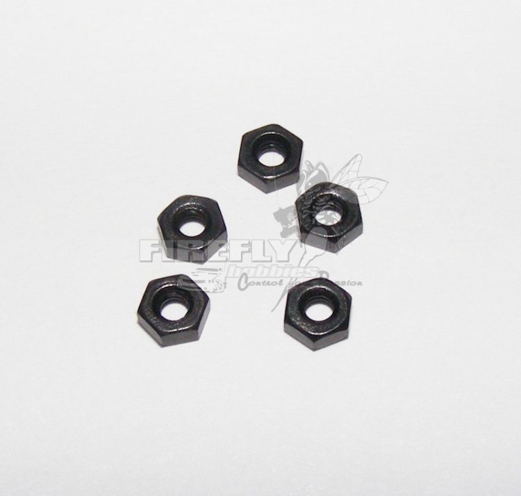 Nuts - M2 Hex Nuts (5pcs) - Black