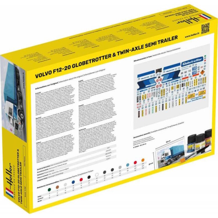 Heller - 1:32 Volvo F12-20 Globetrotter & Twin-Axle Semi Trailer - Image 2