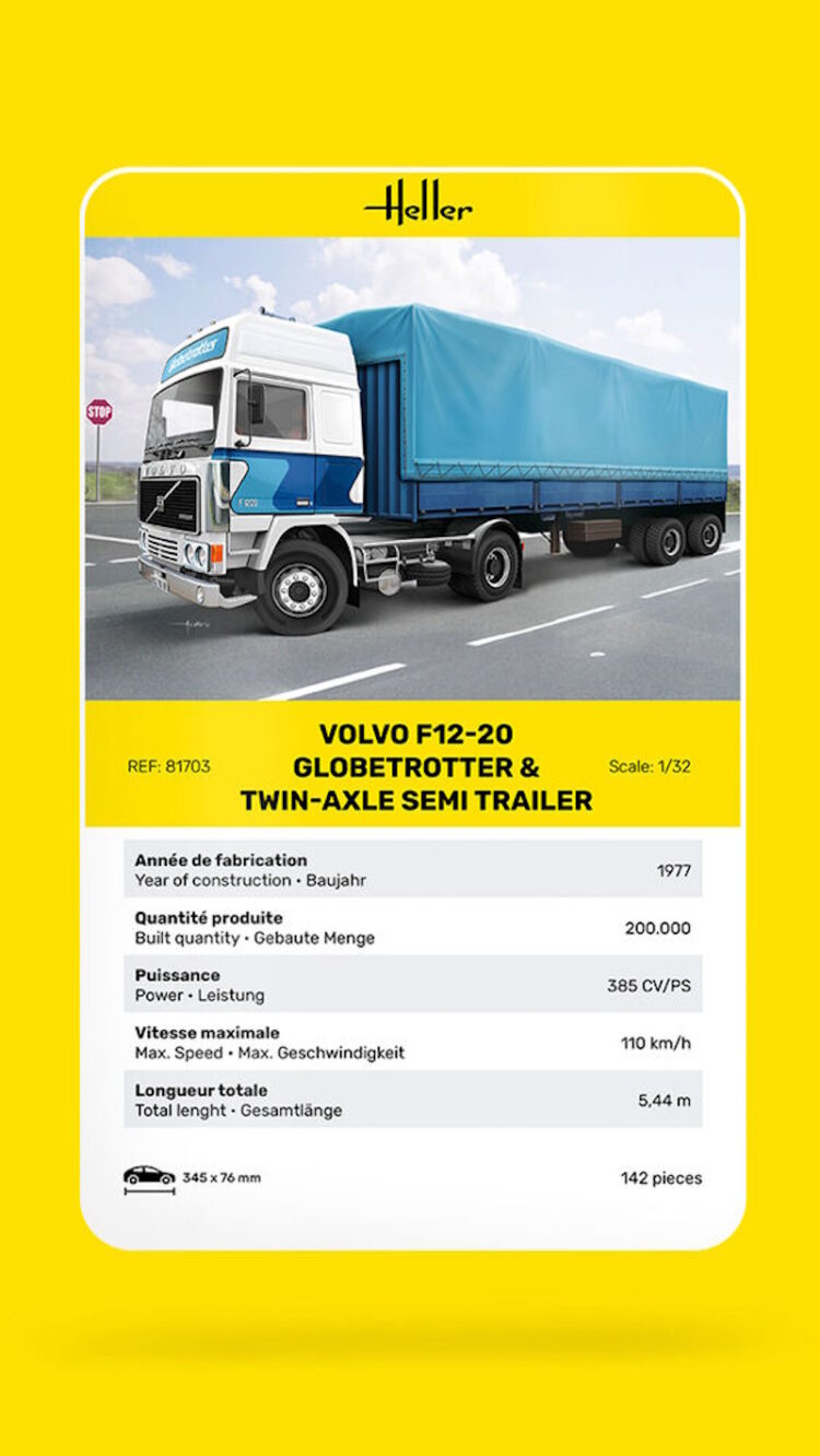 Heller - 1:32 Volvo F12-20 Globetrotter & Twin-Axle Semi Trailer - Image 4