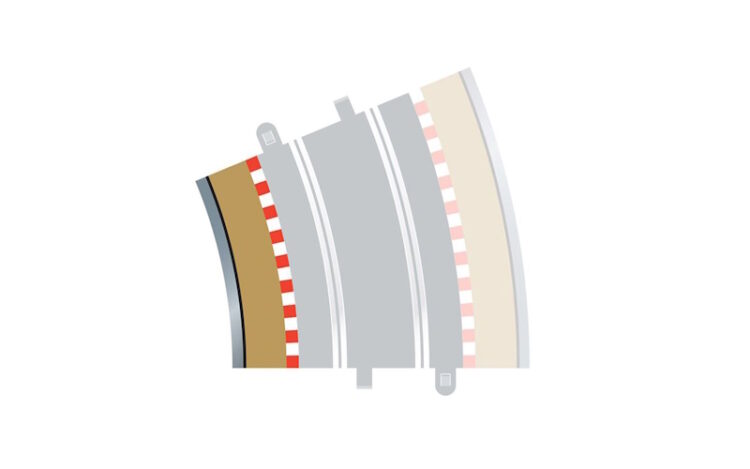 Scalextric - C8282 Radius 4 Curve Inner Borders 22.5° x4