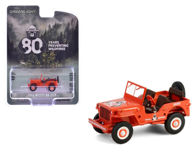 Greenlight - 1:64 1944 Willys MB Jeep - Anniversary Collection Series 17 - Smokey Bear 80th Anniversary - Image 2