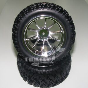 HSP Racing - 1:10 Monster Truck Tires - Mounted - Chrome (1 Pair)