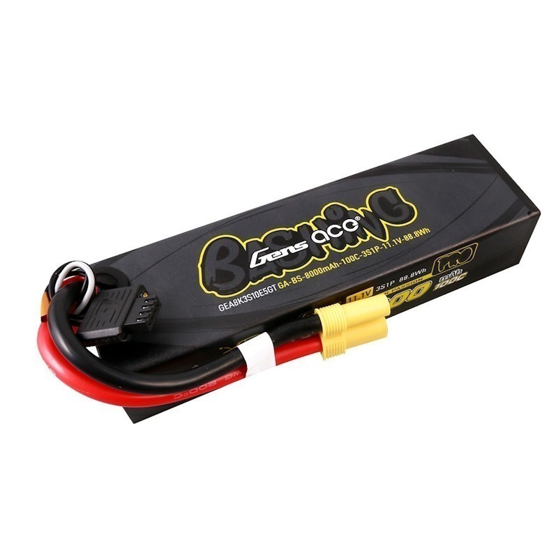 Gens Ace - 8000mAh 11.1V 100C 3S1P LiPo Battery Pack with EC5-Bashing Series
