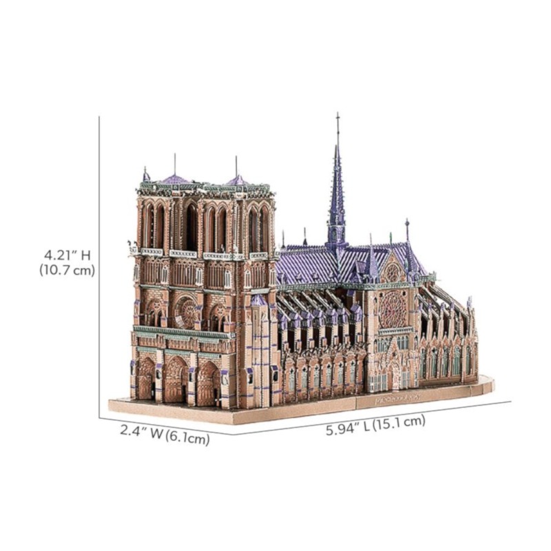 piececool - NOTRE-DAME DE PARIS highly detailed metal model kit - Image 6